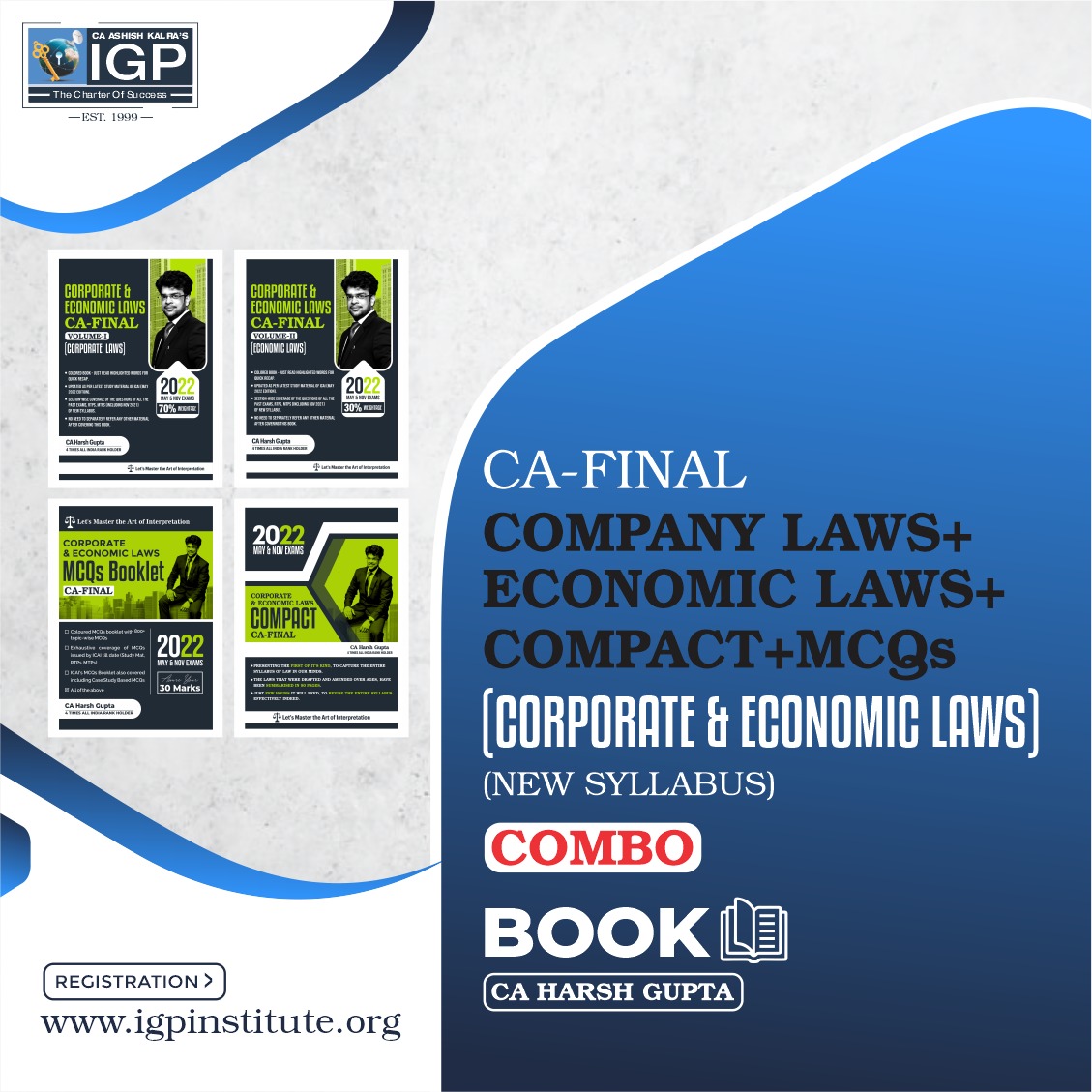 CA Final - Corporate Law, Economic Law, Compact Book & MCQ Book-CA-Final-Law- CA Harsh Gupta